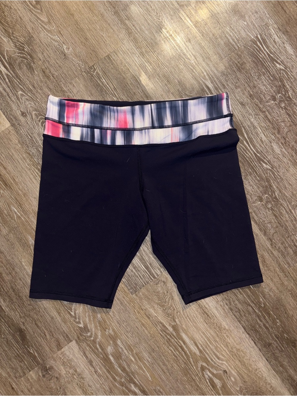 lululemon athletica Black Athletic Shorts with Multicolor Waistband
